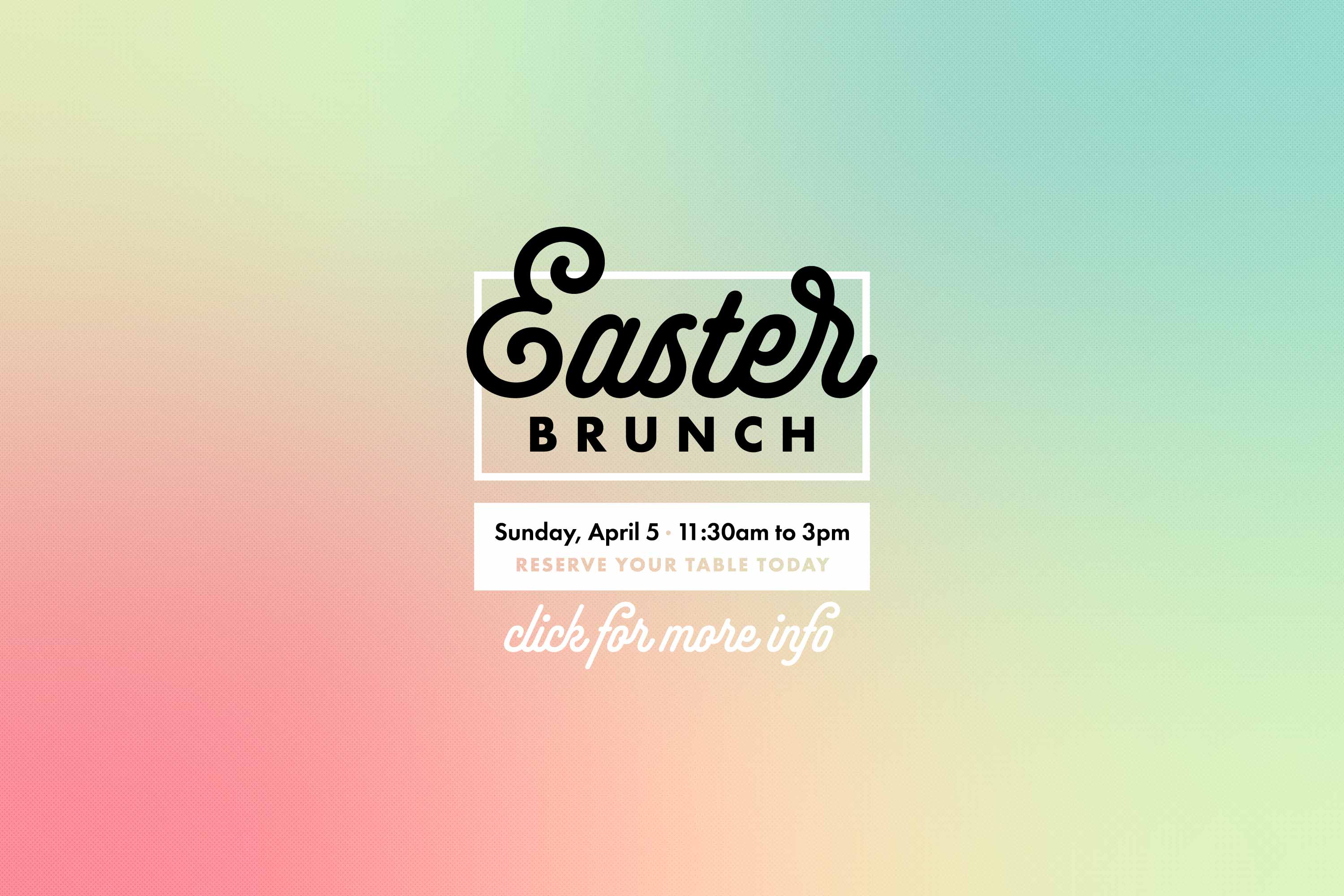 Come to Hubbard Grille for Easter Brunch on Sunday, April 5th from 11:30am to 3pm.